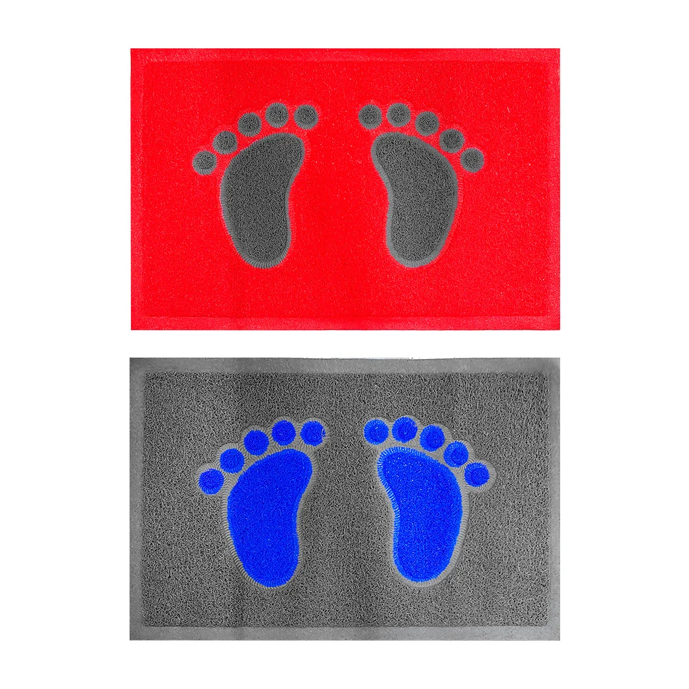 Tapete antiderrapante, rectangular, con diseño de pies, variedad de colores
