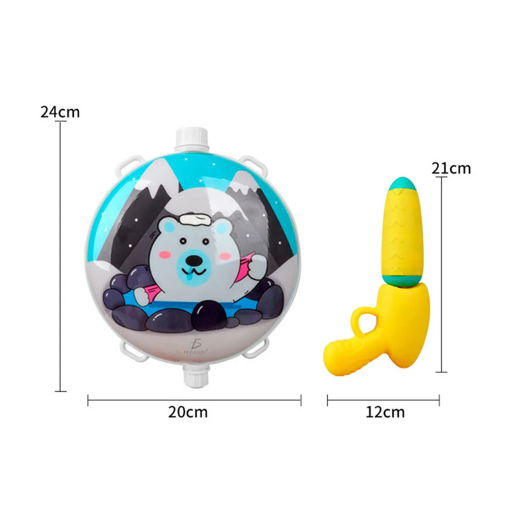 Tanque mochila redonda de plástico ele-gate con capacidad para 600ml, diseño de oso polar y pistola lanza agua / jug.15.nieve