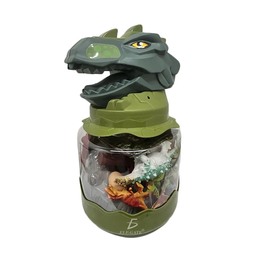 Paquete 18 dinosauros chicos + almacenador con forma de dinosaurio / jug.8808