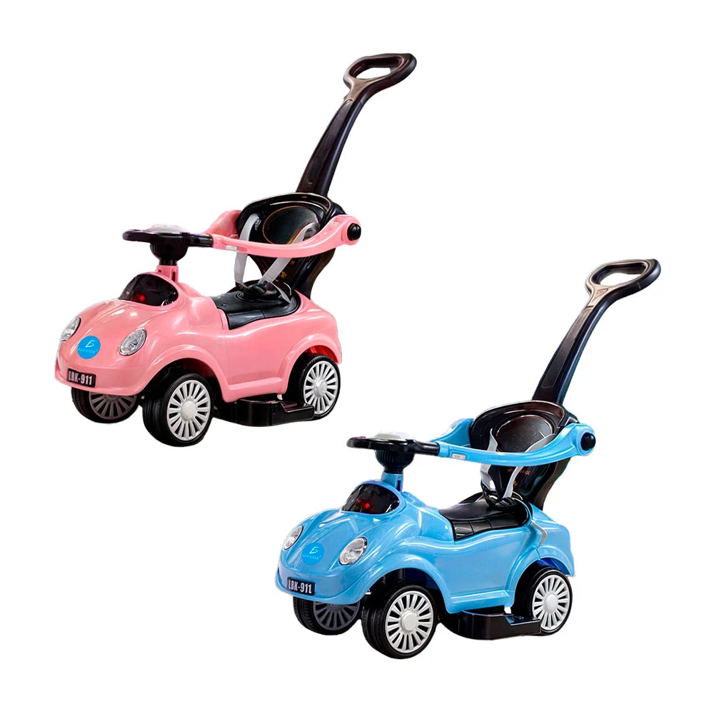 Carrito montable para paseo con luces, sonido y barandal de seguridad, variedad de colores