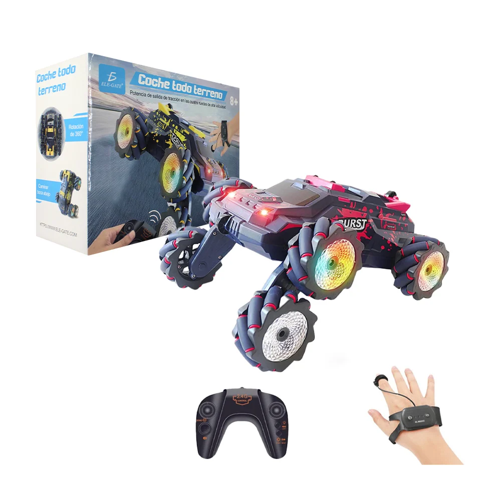 Carro radio control todo terreno con luces y sonido, incluye pulsera de movimiento y radio control / jug.jc03.p