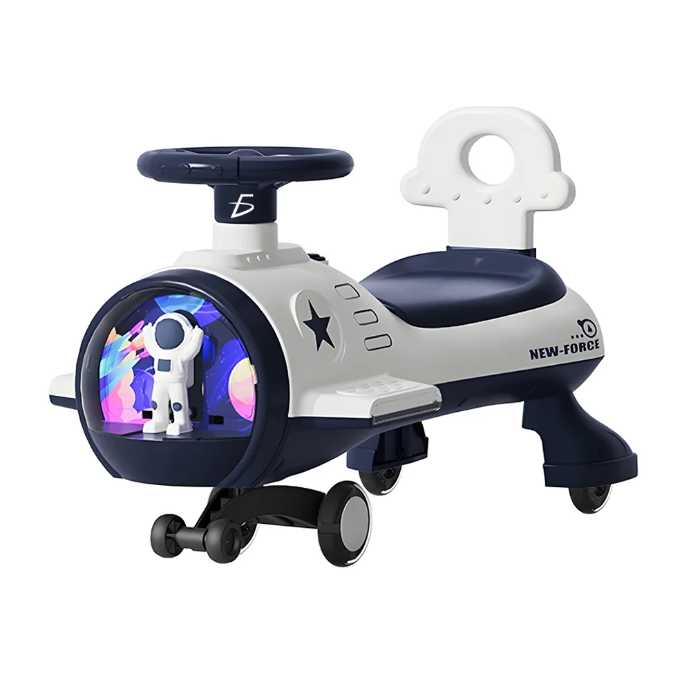 Carrito scooter espacial con muñeco astronauta encapsulado + luz y sonido