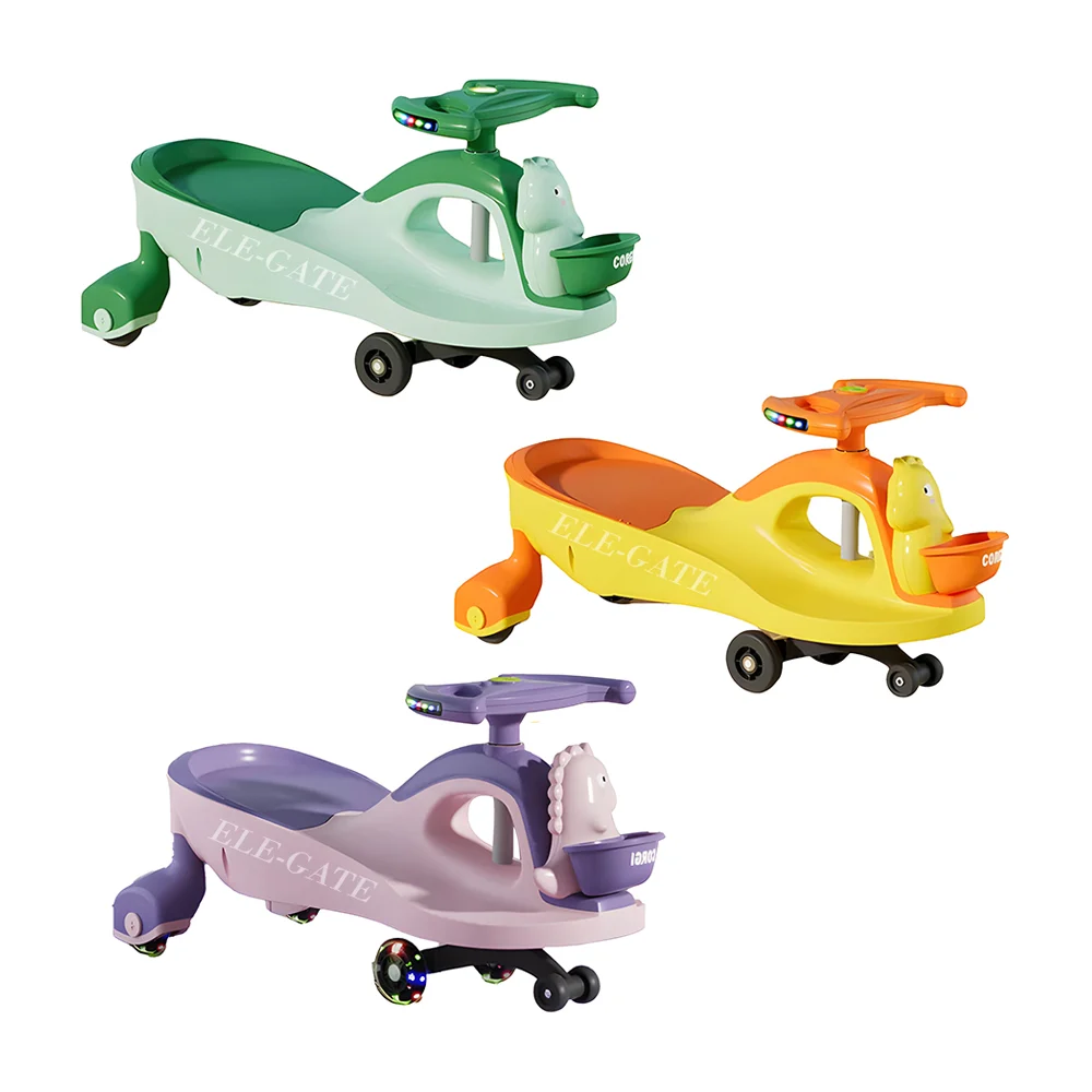Carrito scooter con giro de 360° y diseño pequeño de dinosaurio + luz y sonido, variedad de colores