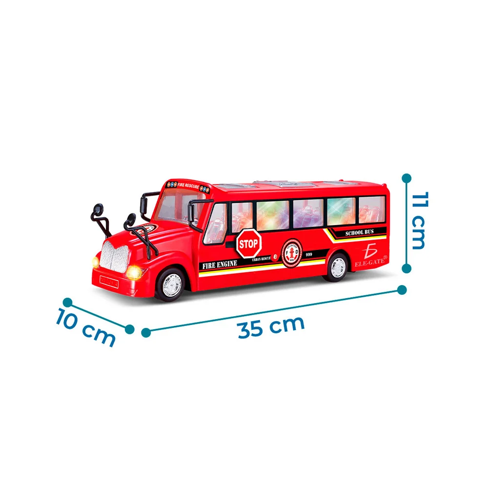 Juguete con movimiento en forma de camión autobús para bomberos