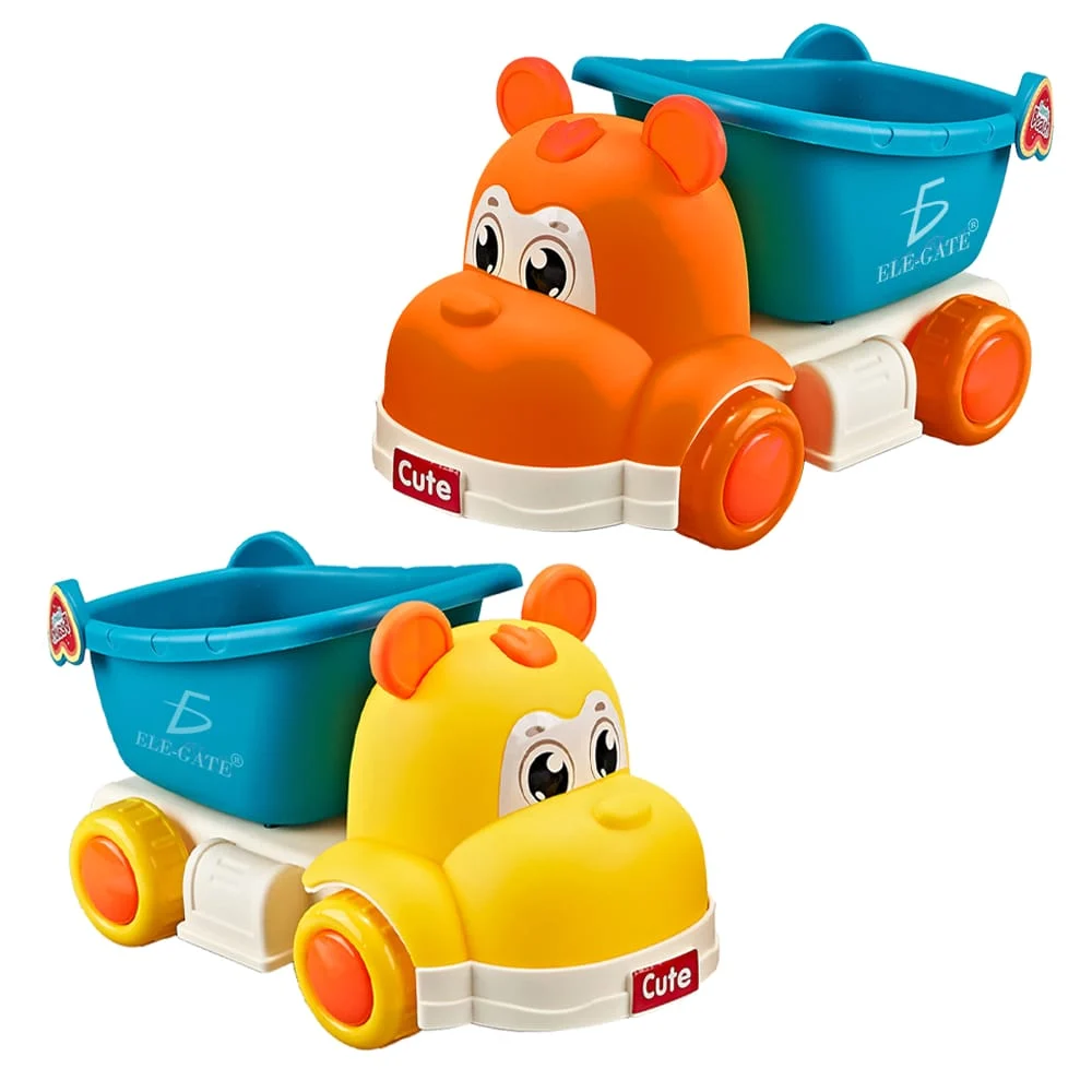 Set de playa super kawaii con 6 piezas incluye camión en forma de hipopótamo, regadera, 2 palas, 2 moldes para arena / jug.t892