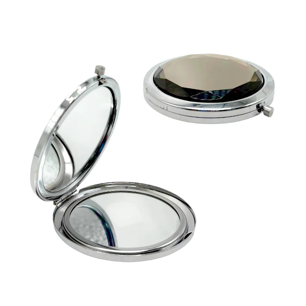 Espejo de bolsillo compacto con doble espejo, seguro de broche y diseño de estrella / jz-2075 / espejo bolsillo / espejo redondo
