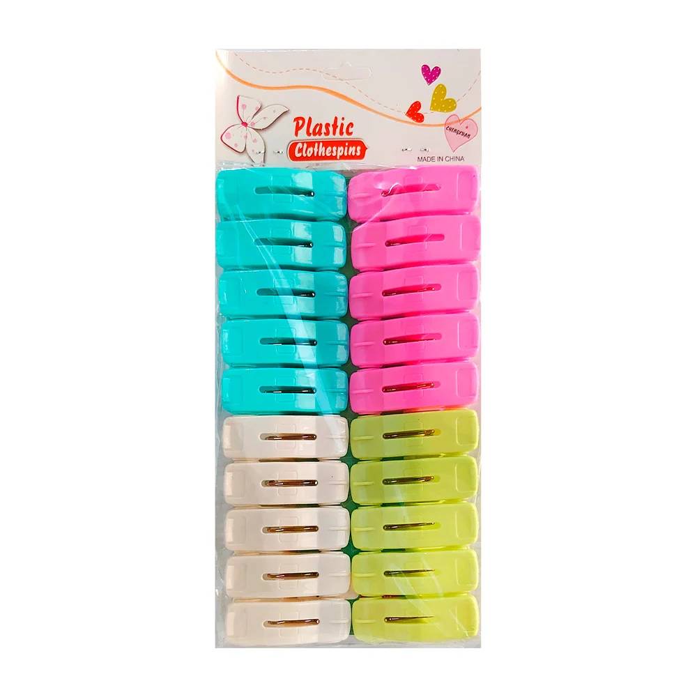 Paquete de pinzas de plástico para ropa, con 20 piezas, en 4 colores, multifuncioanl / lf-jz8942