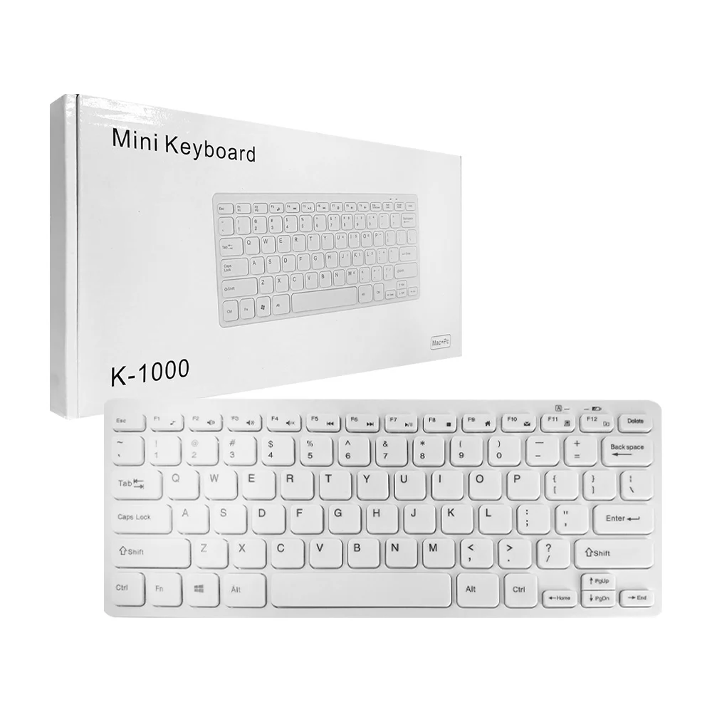 Mini teclado inalámbrico de pilas 12x28.5cm, variedad de colores / mini keyboard / k-1000