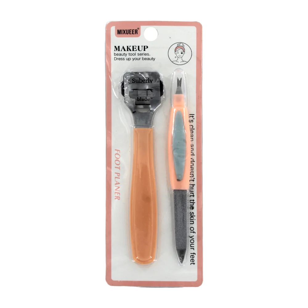 Blíster con 2 accesorios de belleza para el cuidado de las piernas, uñas y pies, variedad de colores / mixueer / foot planer / d621