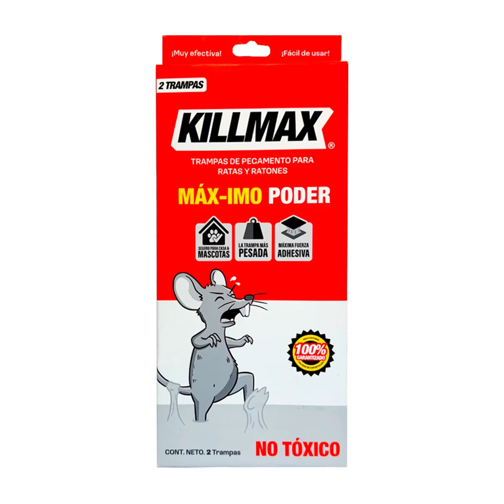 Caja con par de trampas killmax grandes para ratas ratones, 11.5x24cm / k201