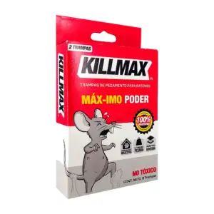 Caja con par de trampas killmax chicas para ratas y ratones, 8x10.5cm…