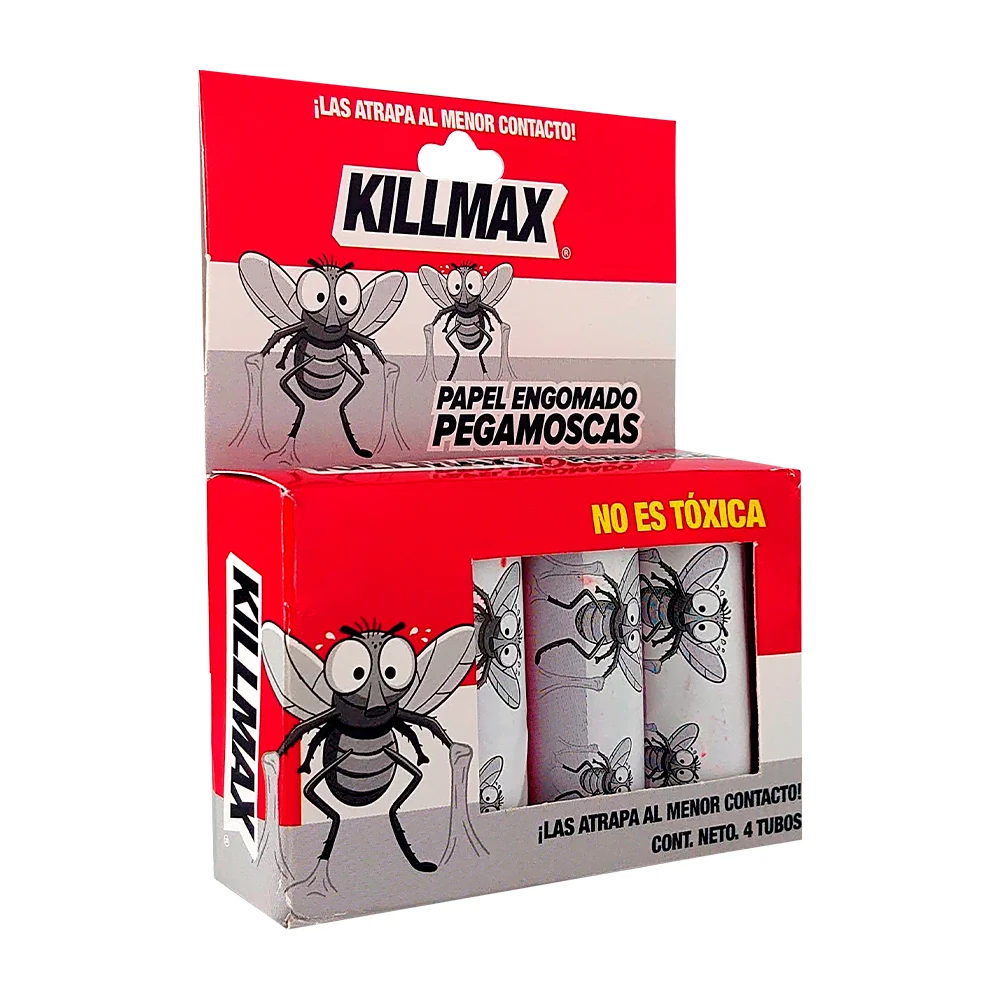 Paquete con 4 tubos de papel engomado pegamoscas killmax / k230
