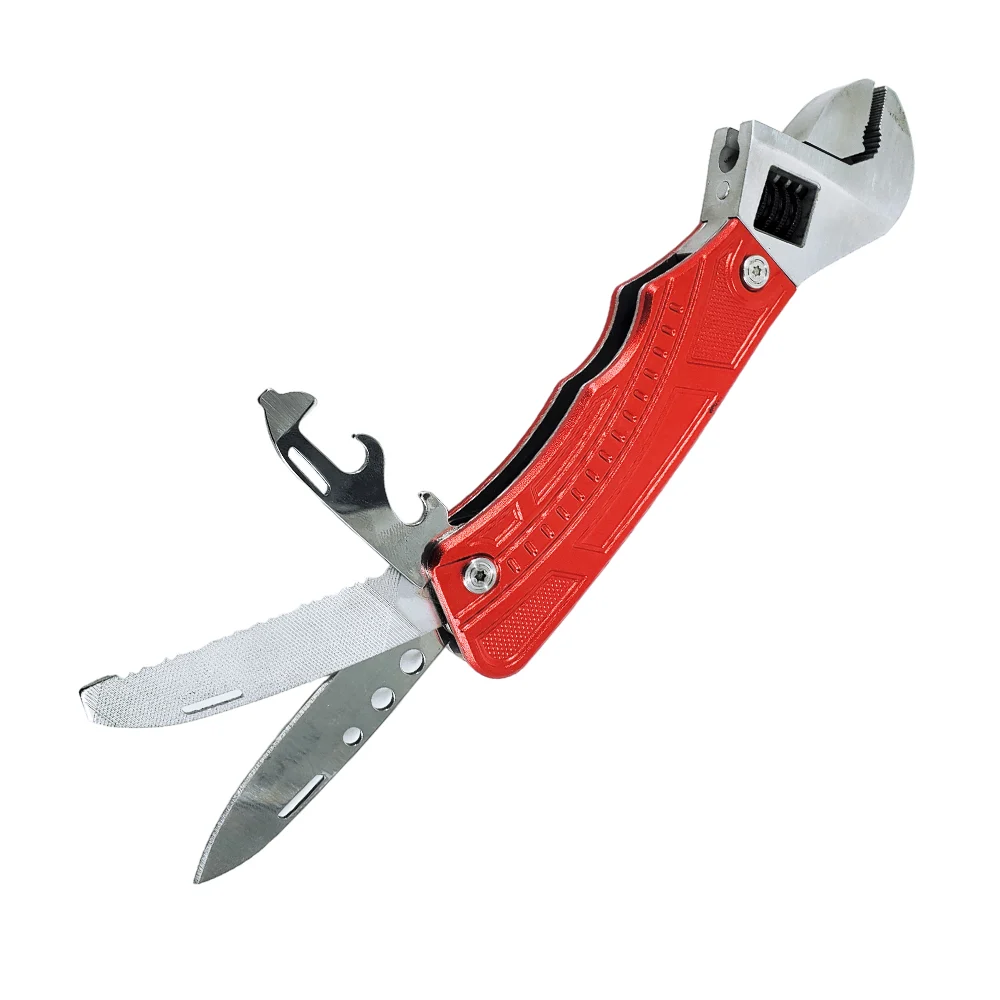 Llave perico ajustable con multiherramienta 5 en 1 + funda18cm / k9006