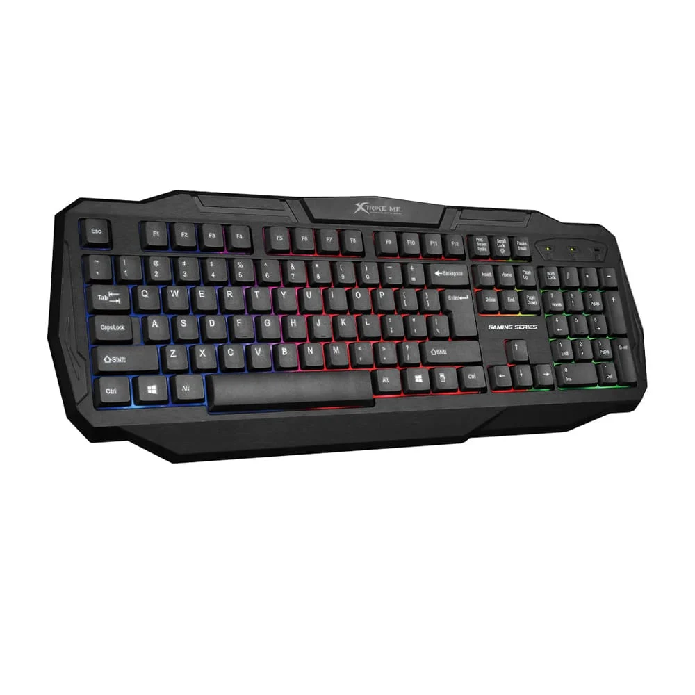 Teclado alámbrico gamer con luces rgb xtrike me / rainbow / kb-302