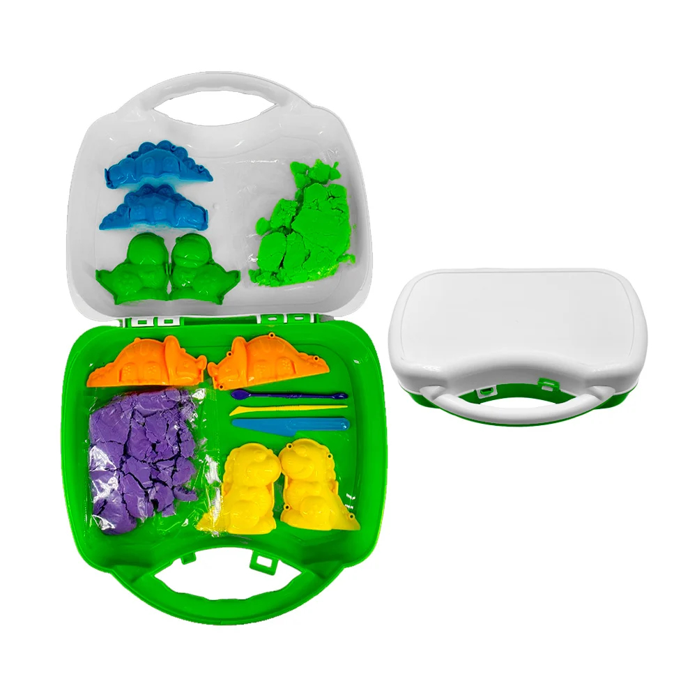 Set de arena mágica para moldear con 4 moldes de dinosaurios + accesorios, 300g / dynamic sand / ds-158