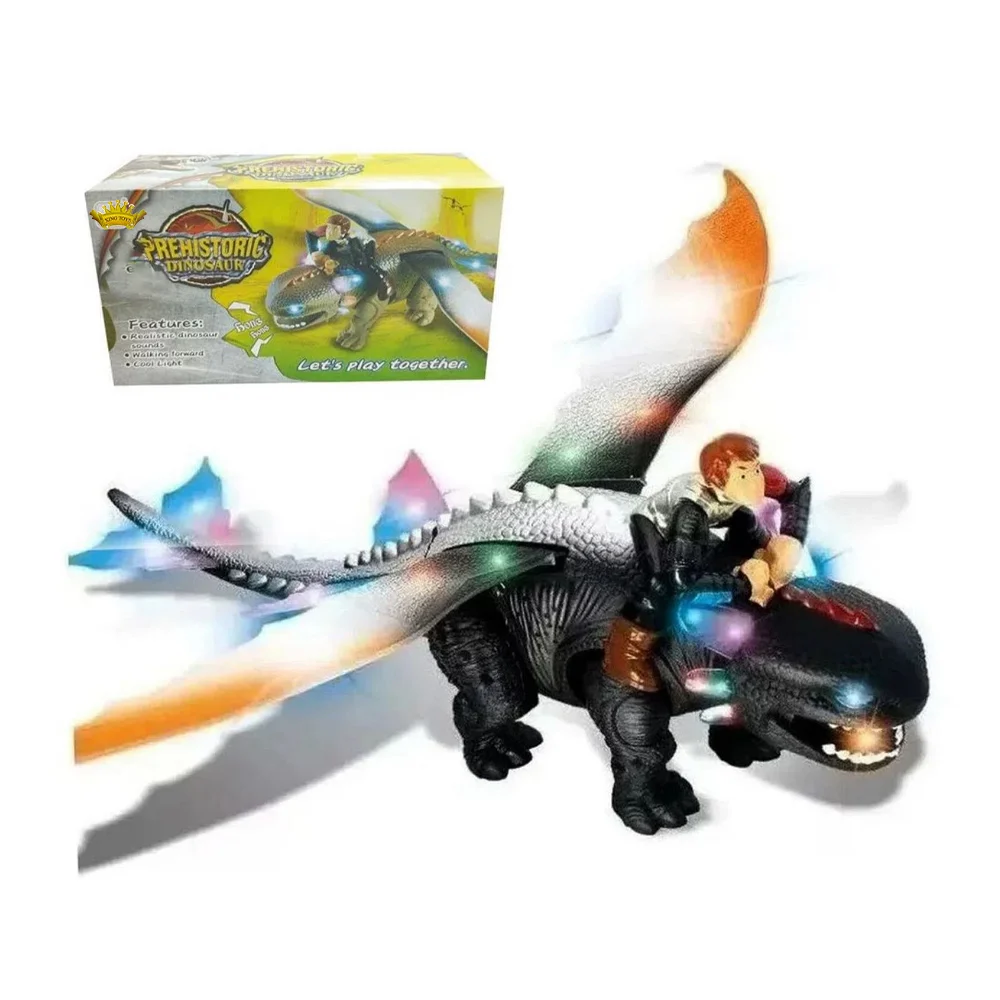 Figura de juguete dragón chimuelo e hipo prehistoric dinosaur con luz y sonido / j82101e