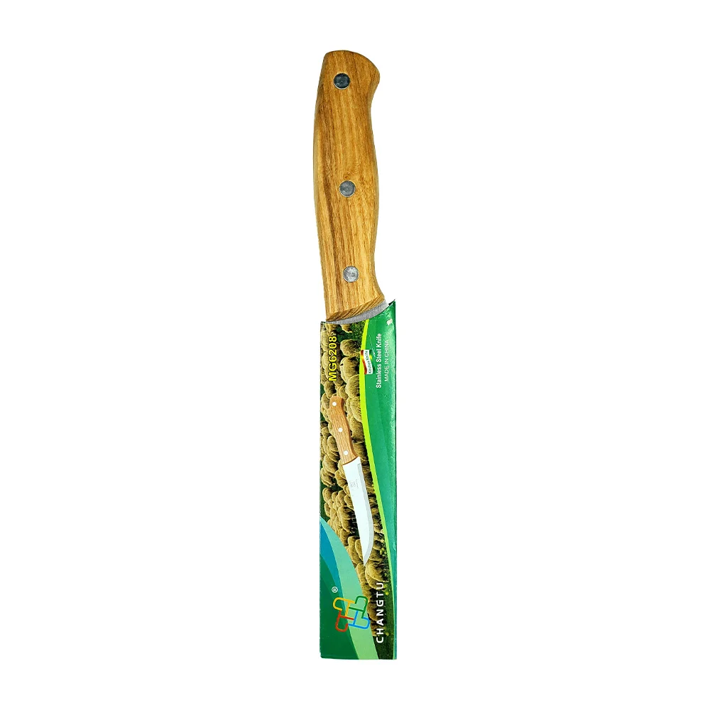 1pza Cuchillo de acero inoxidable con hoja de 6 pulgadas y mango de madera / mg6208 / changtu