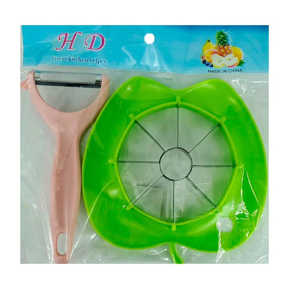Set de cocina pelador y cortador de fruta con forma de manzana, variedad de colores / hd / great kitchen helper