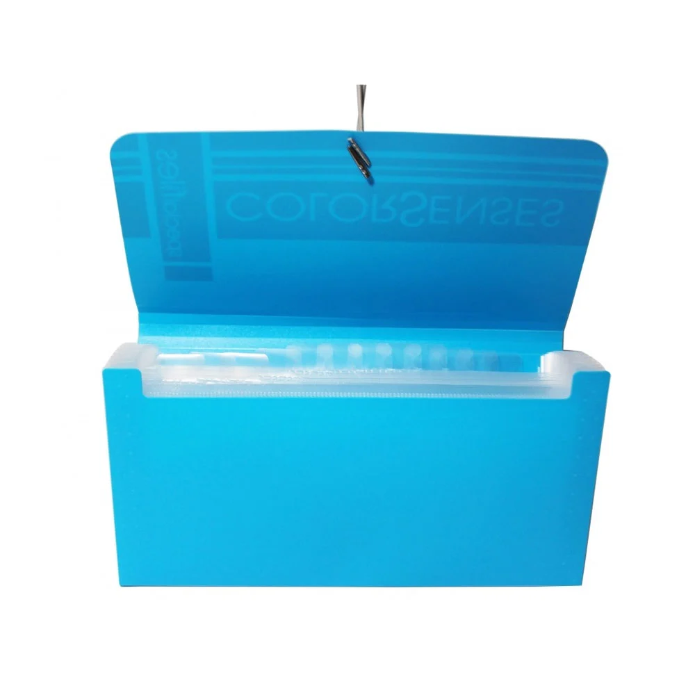 Archivador carpeta de plástico con 12 divisiones en tamaño chequera, variedad de colores / colorsenses / kch-12cs