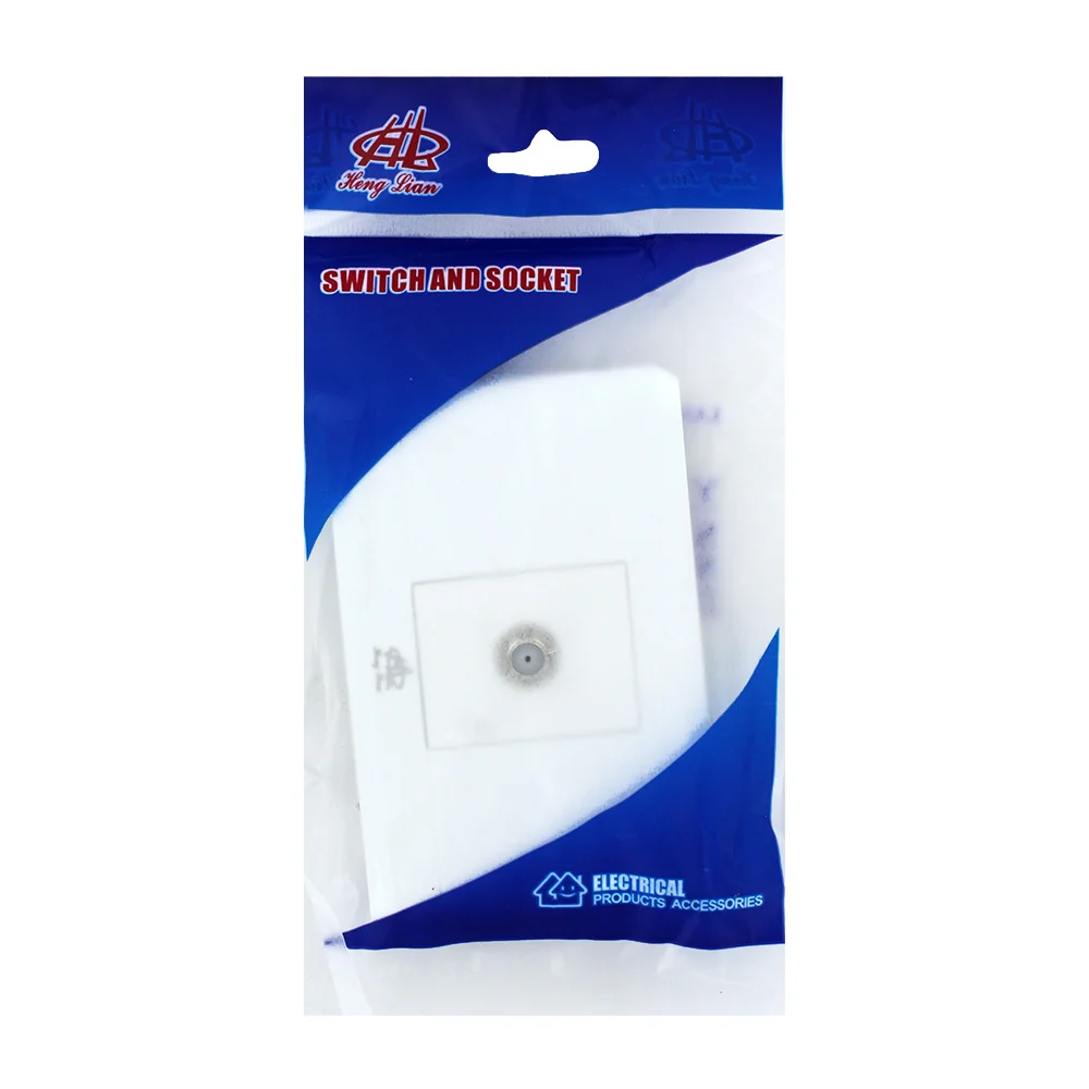 Placa de pared con contacto para cable coaxial sencillo en color blanco / 531590