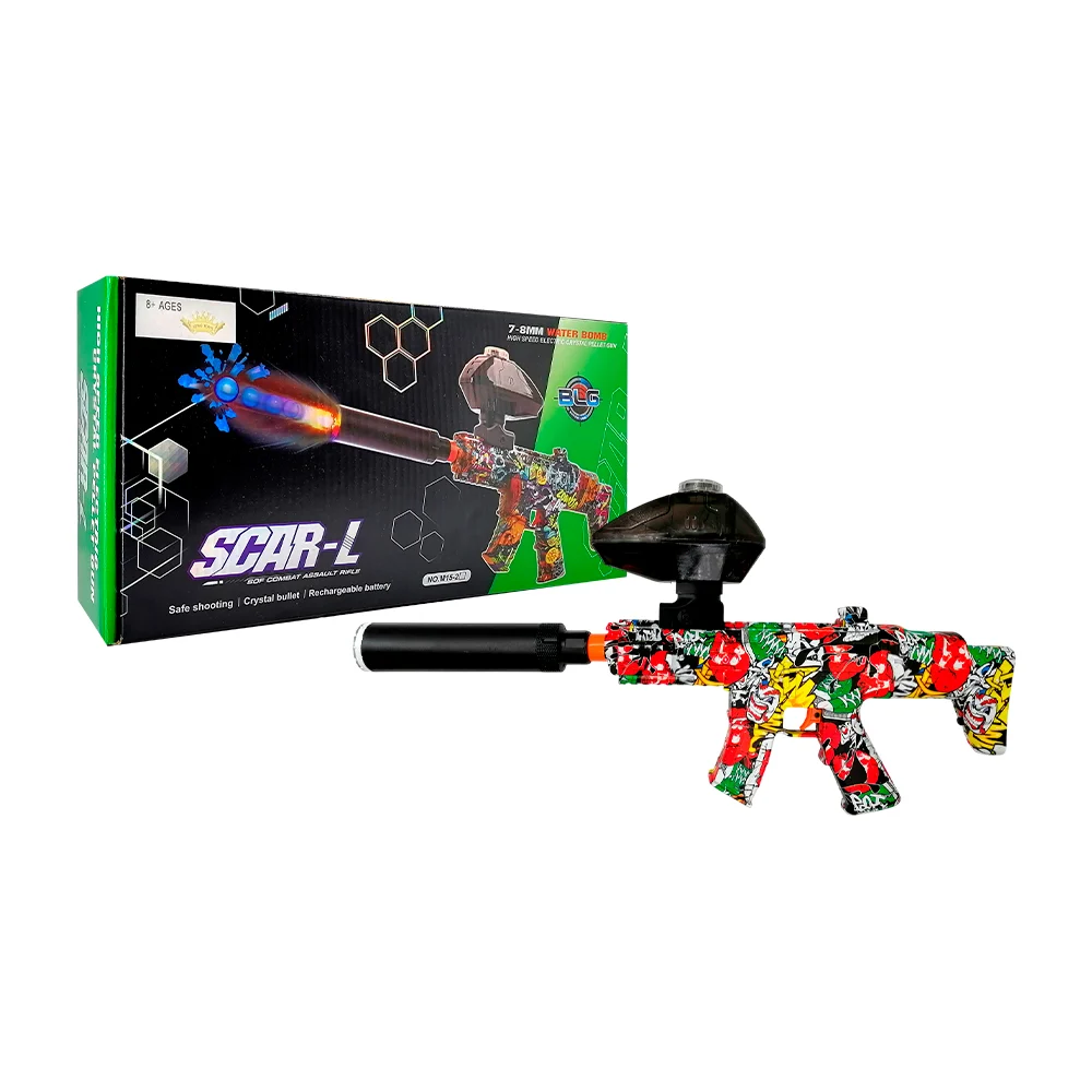 Pistola de juguete scar-l con hidrogel 7-8mm y diseño de graffiti, variedad de modelos / m15-1