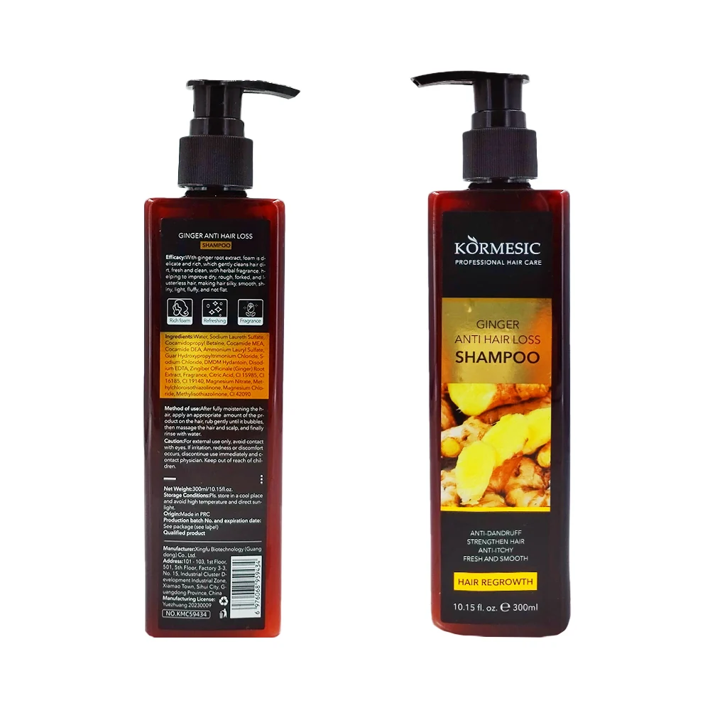 Shampoo anti caída con extracto de jengibre, 300ml / kormesic / kmc59434