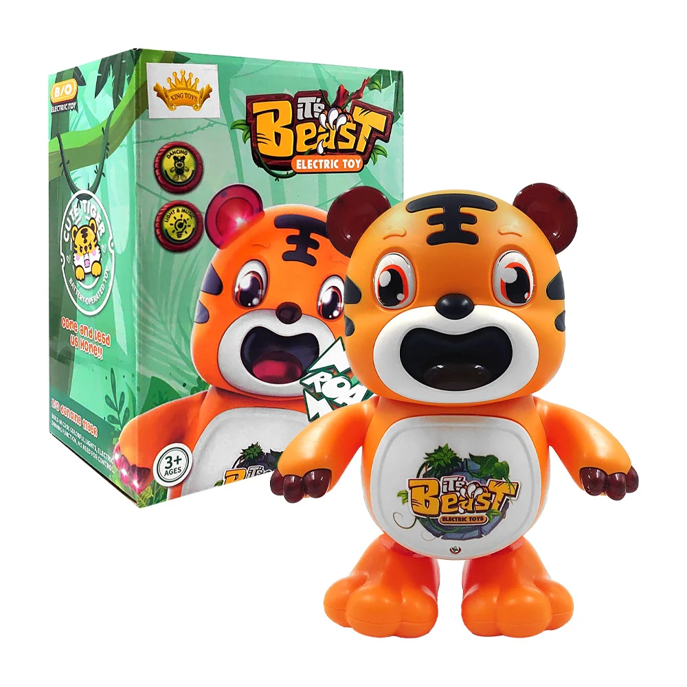 Juguete bailarín con diseño en forma de tigre con luz y sonido / its beast electric toy / rs-9041c