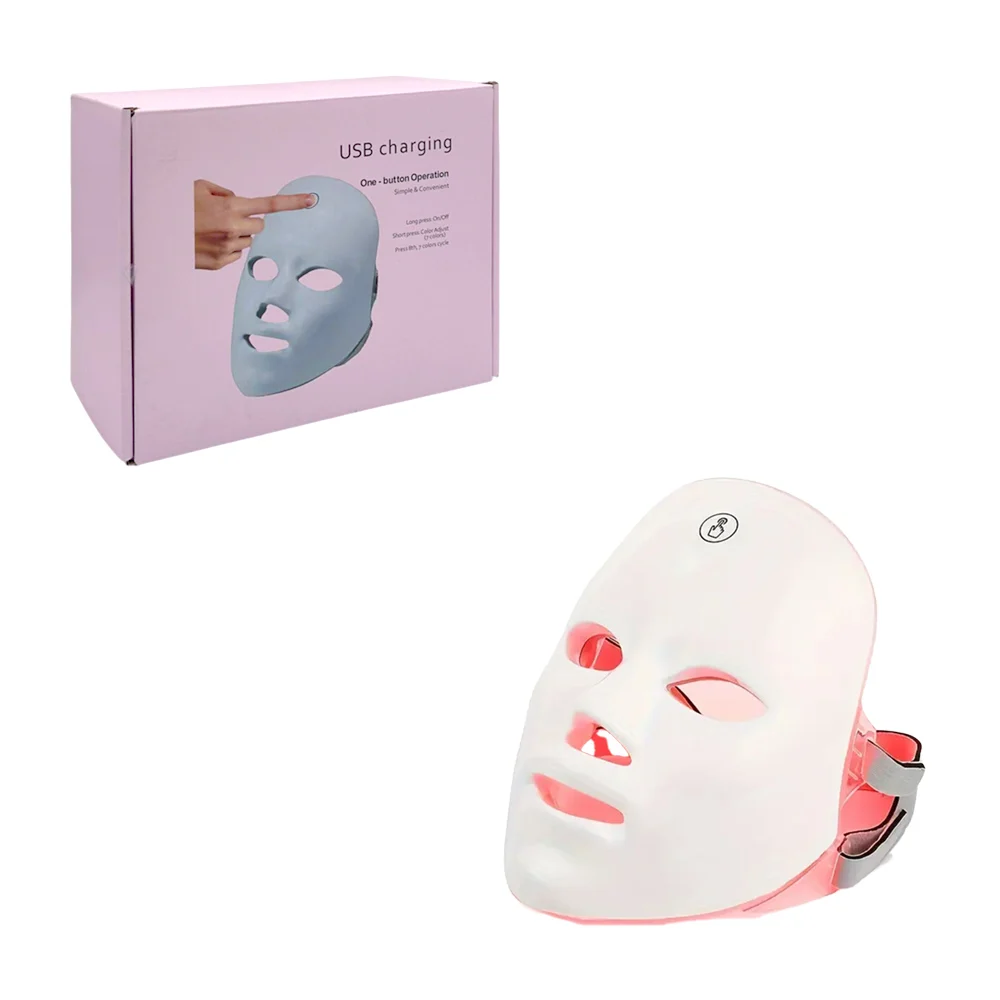 Máscara facial led para tratamiento de fototerapia con carga usb / usb charging / ks-17