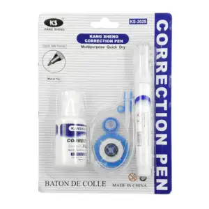 Blíster con 3 correctores, lápiz, cinta y líquido con brocha / kang s…