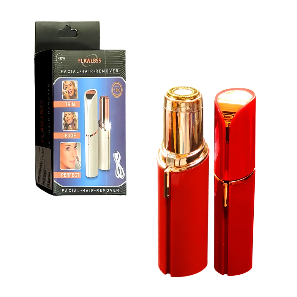 Depilador removedor eléctrico de vello facial, recargable, portátil en forma de labial para dama, variedad de colores / ks-39 / face or body all with one tool