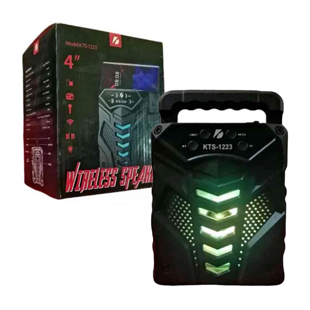 Bocina bluetooth wireless speaker de 4 pulgadas con radio fm y luz rgb / kts-1223