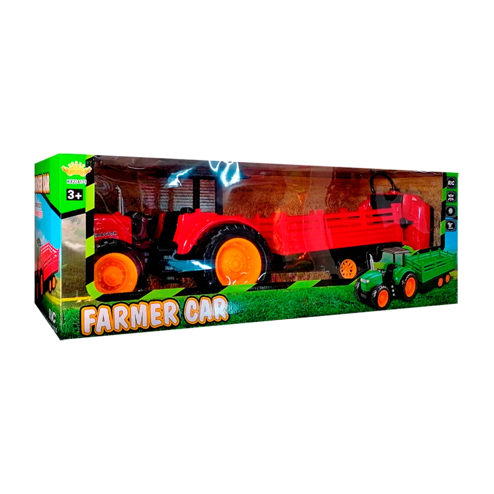 Carro tractor de granja a control remoto con luces led, variedad de colores / farmer car / kx224171