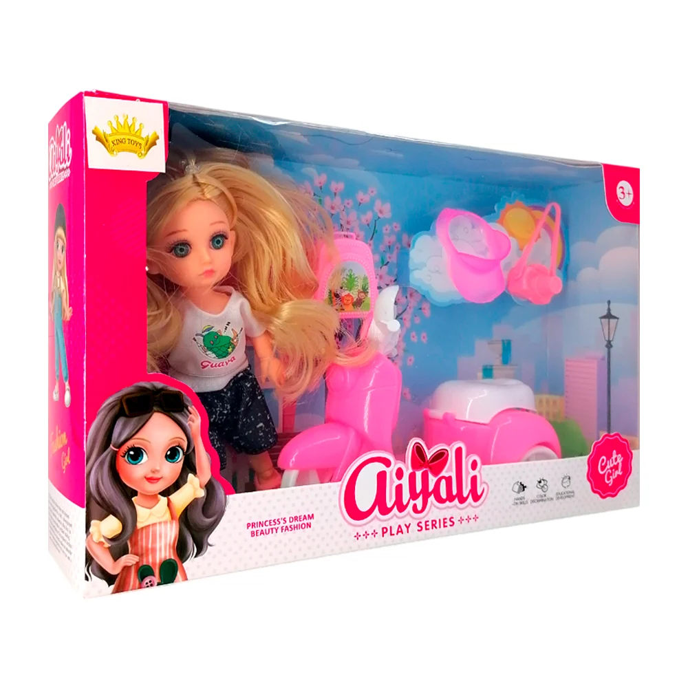 Muñeca aiyali con motocicleta y accesorios / play series / 3038-2