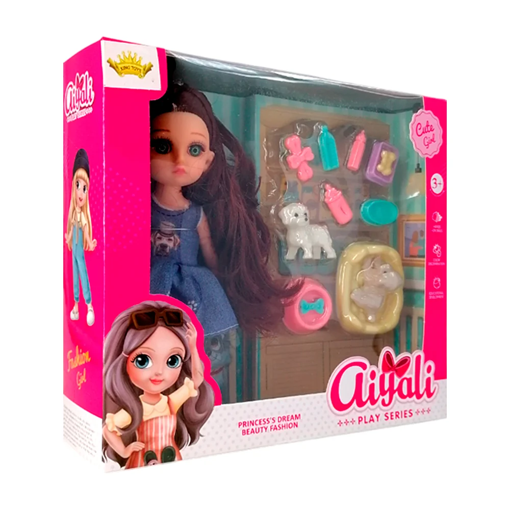 Muñeca aiyali con mascotas y accesorios / play series / play series / 3018-4