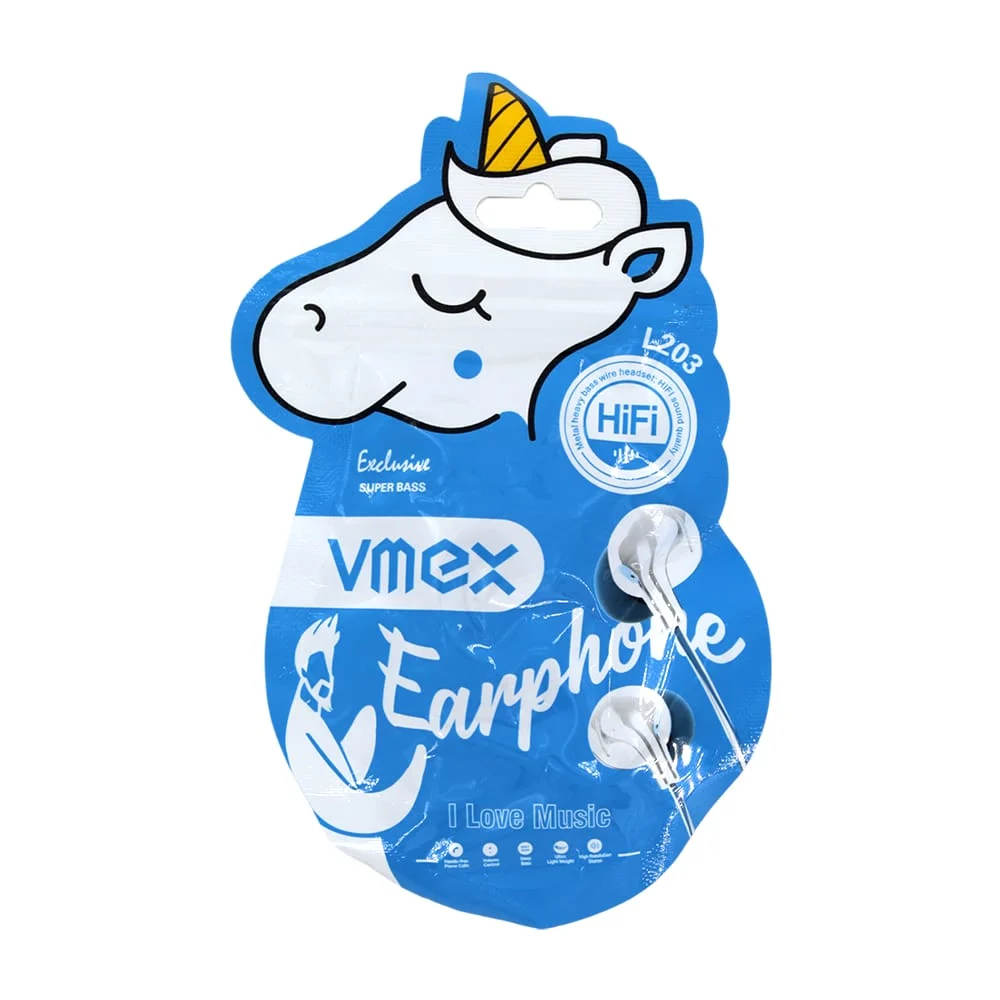 Audífonos alámbricos earphone hifi vmex con entrada auxiliar 3.5mm, variedad de colores / l203