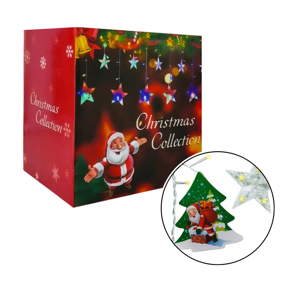 Serie de luces led christmas collection 5 figuras con forma de pino navideño, estrellas y luces de colores o blancas / luz.l3