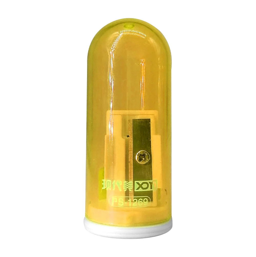 1pza Sacapuntas de plástico con almacenador de basura y forma de capsula, variedad de colores / ps-1269
