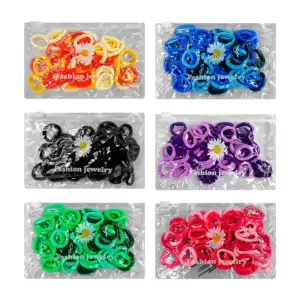 Paquete con 50 mini ligas-donas para el cabello, variedad de colores …