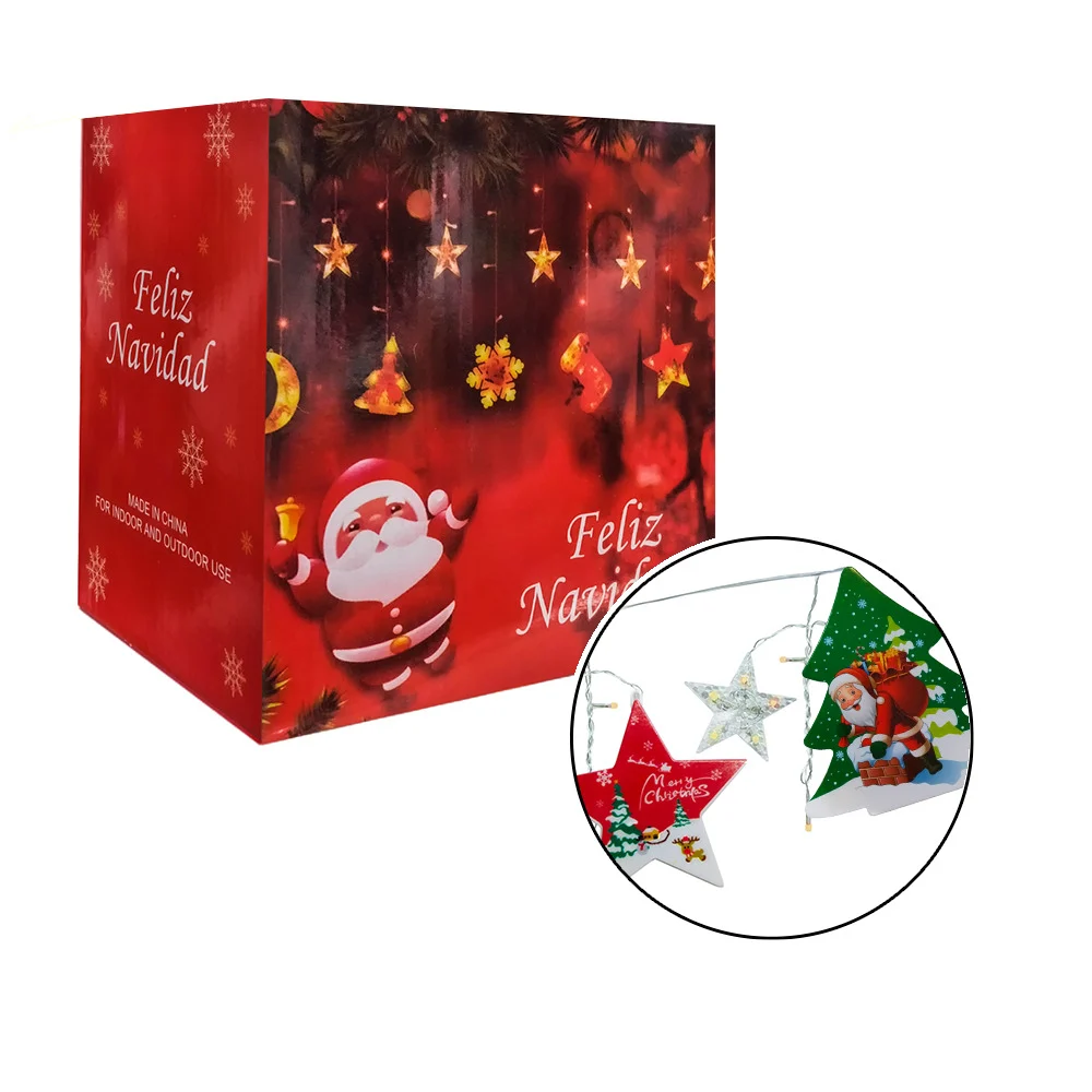 Serie de luz led cálida con 5 figuras navideñas, estrellas y luces, variedad de modelos / luz.l9