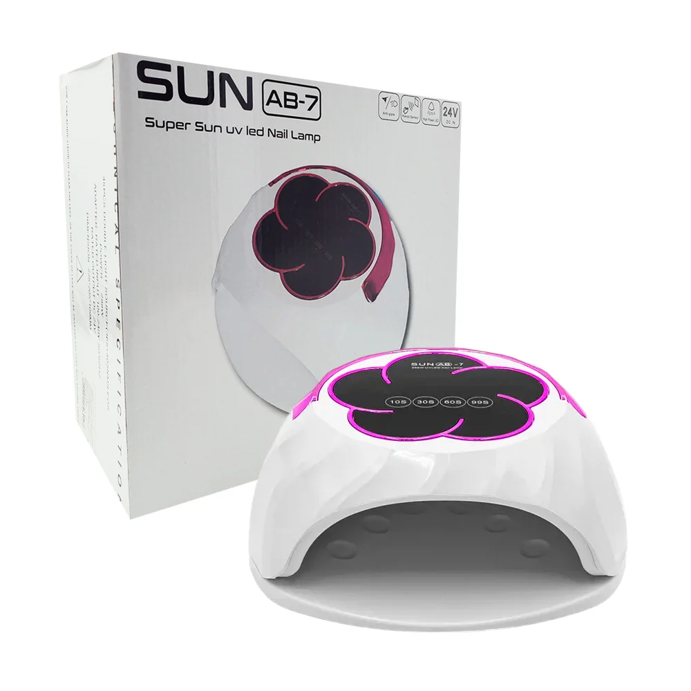 Lámpara led uv para secado de uñas con diseño de flor metálica 288w, variedad de colores / sun ab-7