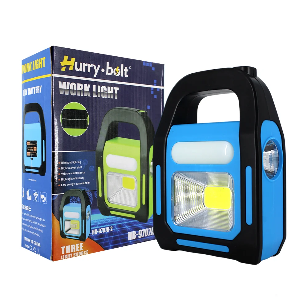 Lámpara de emergencia recargable con 3 modos de luz intercambiable y panel solar, variedad de colores / hurry bolt