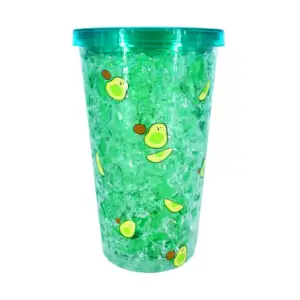 Vaso de acrílico efecto hielo con estampado de aguacate + tapa / lb70…