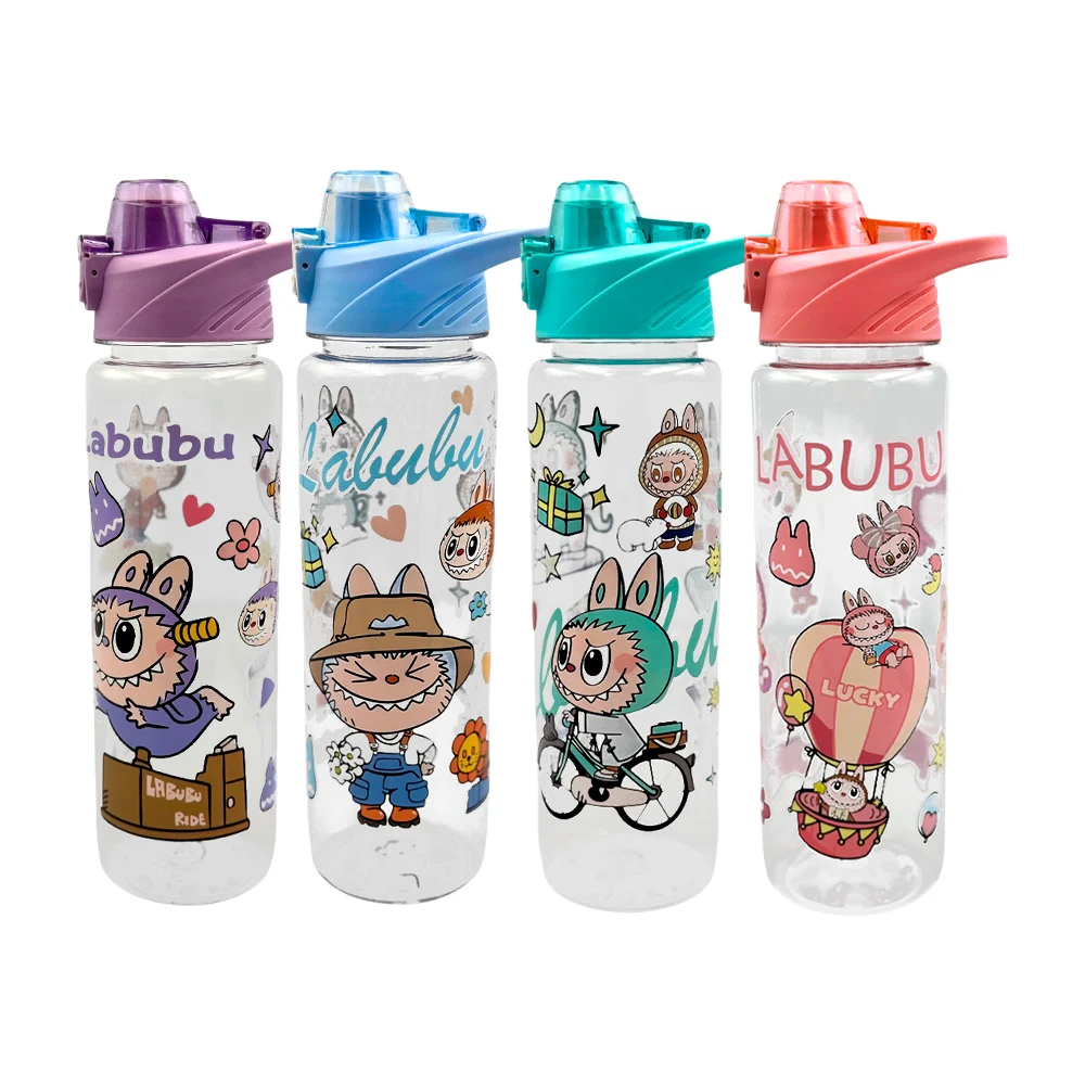 Botella de plástico con estampado de labubu, variedad de modelos y colores / lbb-015 / lbb-009