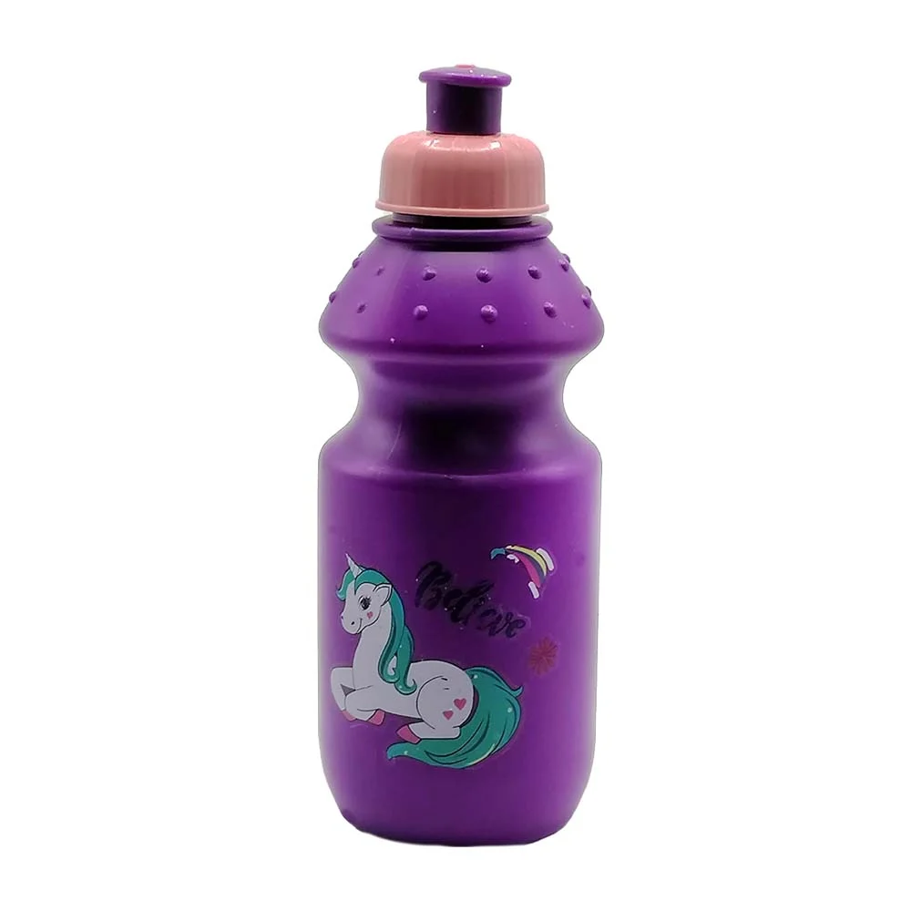 Juego de tupper infantil redondo con 2 niveles + botella y cubierto, diseño de unicornio, variedad de colores / believe in magic