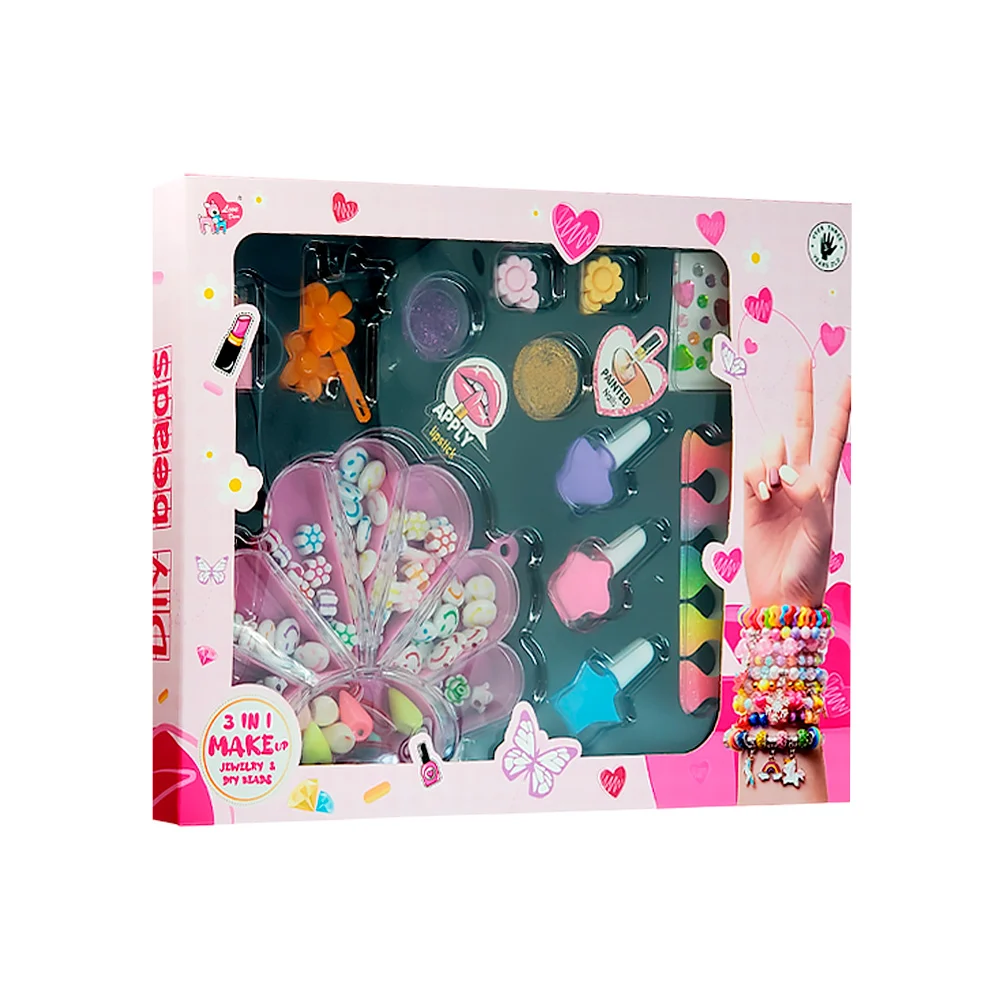 Caja con estuche en forma de almeja con cuentas para pulseras, esmaltes, pedrería, pasadores y accesorios de decoración, variedad de modelos / shining makeup / ld6512a-7