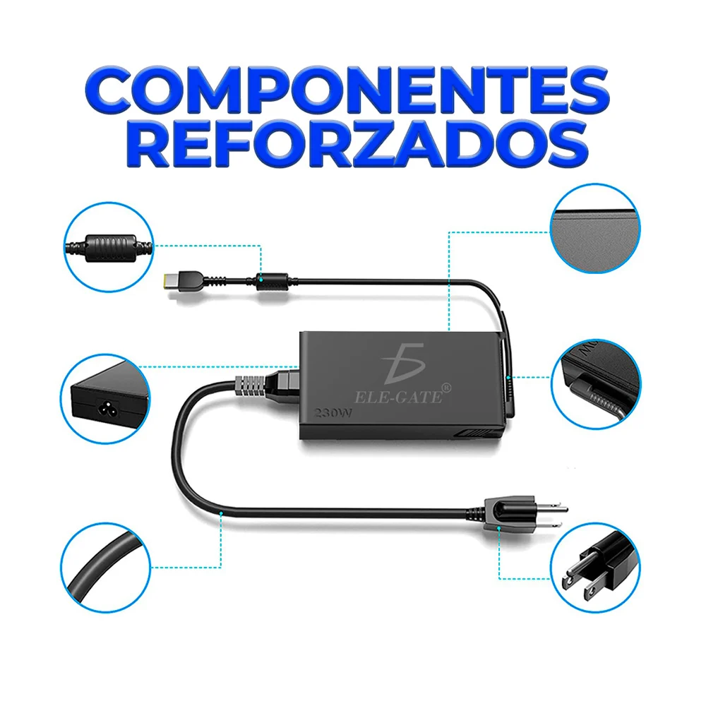 Cargador para laptop compatible con lenovo / 170w 20v 8.5a / le.11.5 usb
