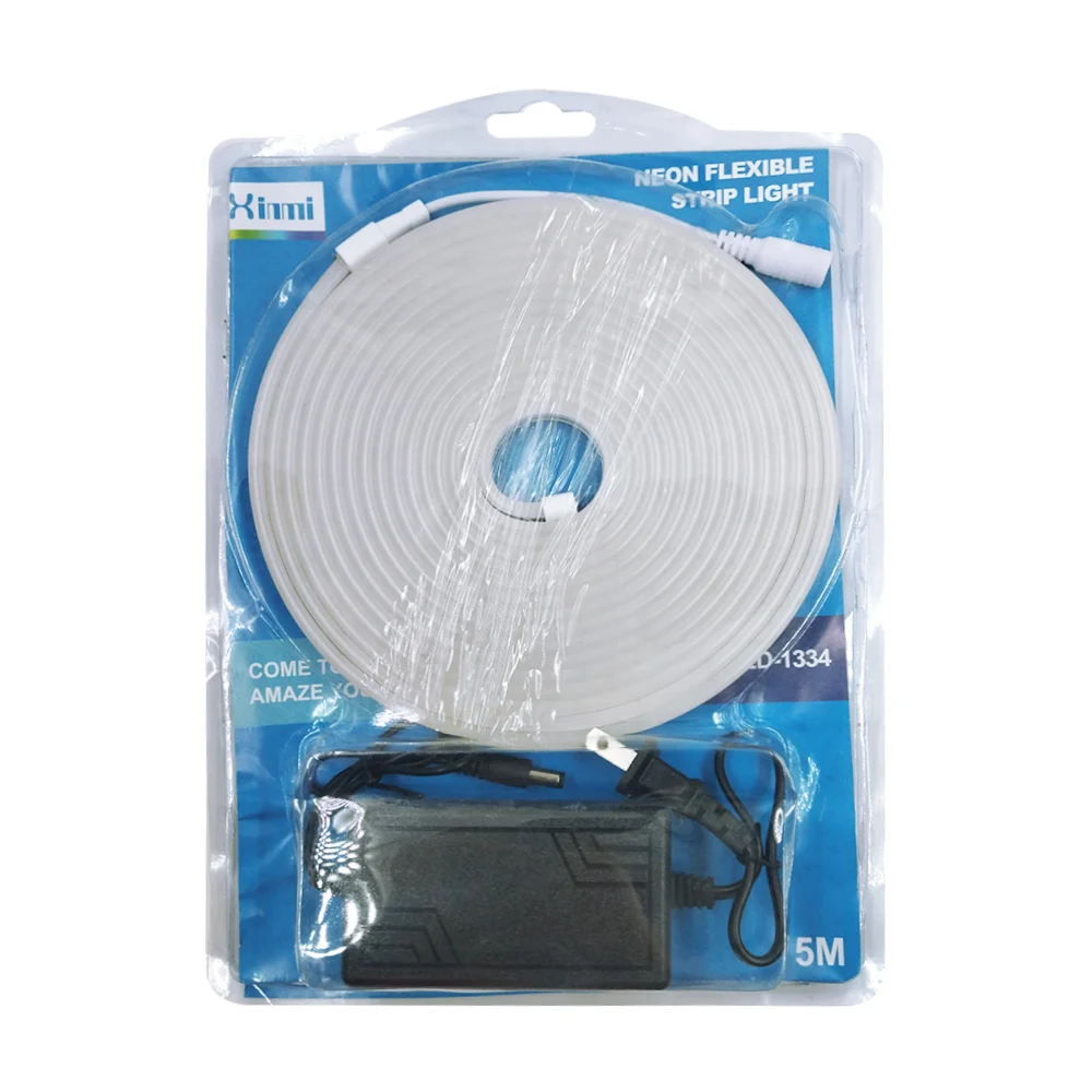 Tira flexible de luz led neón de 5 metros con regulador 12v, variedad de colores / xinmi / led-1334