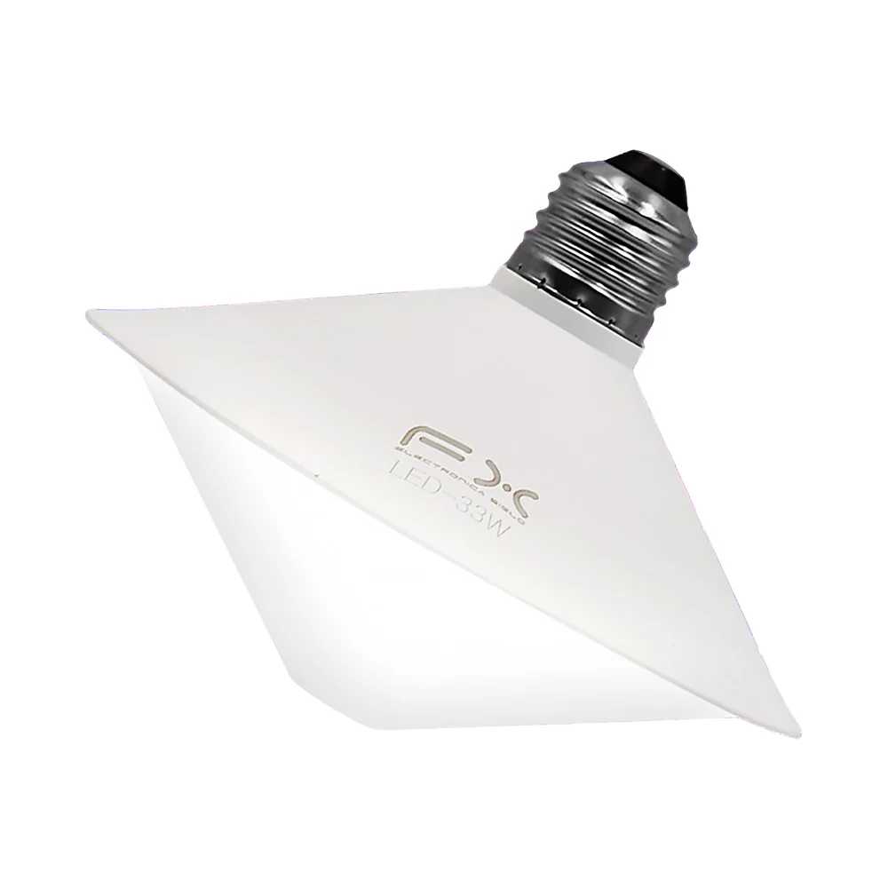 Foco led ahorrador fx en forma triangular con tapa, 33w / led-33w
