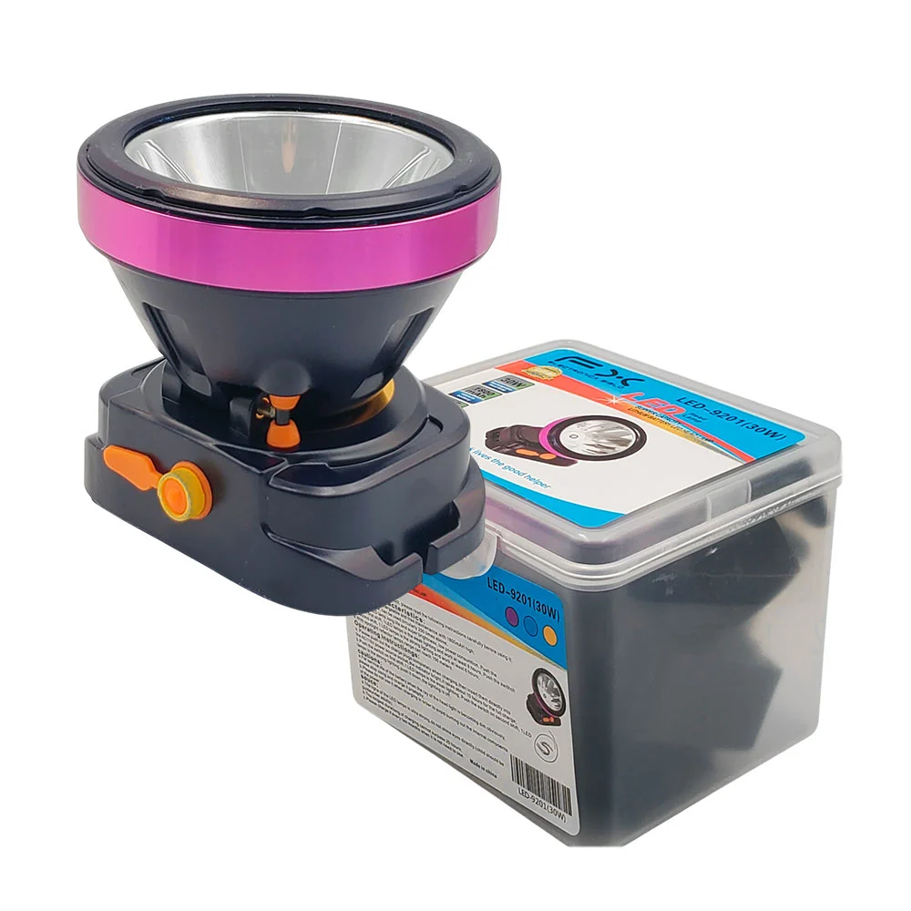 1pza Linterna colgante recargable, estilo minero circular, con banda elástica ajustable y modos diferentes de iluminación, variedad de colores / 30 watts