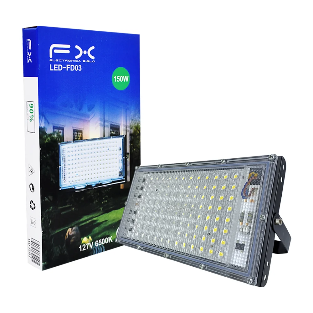 Lámpara led rectangular para exteriores con potencia de 150w, 127v y 6500k / fx / led-fd03